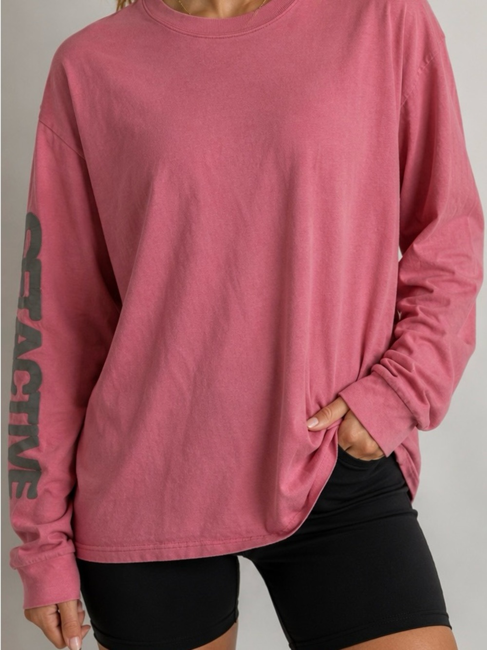 SET Active Women's Long-Sleeve Crewneck Tee - Rose Pink